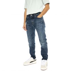 Edwin-Regular Tapered Dark Used Blue - Pantaloni Denim Jeans Uomo Blu