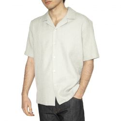 Elvine-Favian Sea Foam - Camicia Maniche Corte Uomo Grigia