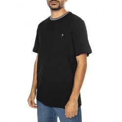 Farah-Alvin Tipped Tee Black - Maglietta Girocollo Uomo Nera-F4KFE069-010