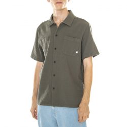 Farah-M' Fitzgerald Relaxed Fit Texture Shirt S/S - Camicia Maniche Corte Uomo Verde-F4WSD040-310