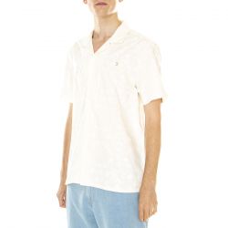 Farah-M' Loma S/S Revere Embroidery Shirt - Camicia Maniche Corte Uomo Beige / Multicolore-F4WSD029-280