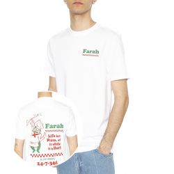 Farah-Powis Graphic Tee White - Maglietta Girocollo Uomo Bianca