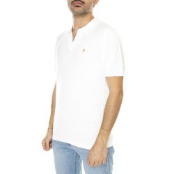 Farah-M' Purcell SS Knitted White Polo Shirt-F4GSD063-280