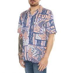 FUNKY-Surface Viscosa Shirt Stone - Camicia Maniche Corte Uomo Multicolore