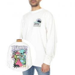 GRIMEY-Ufollow Long Sleeve Tee White - Maglietta Girocollo Maniche Lunghe Uomo Bianca