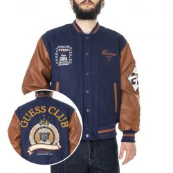 GUESS ORIGINALS-Go Club Varsity Jacket Daring Ocean - Giacca Invernale Uomo Blu / Multi