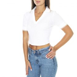 GUESS ORIGINALS-Go Jhonny Collar SS Top Pure White