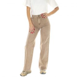 GUESS ORIGINALS-Go Patch Pkt Wide Leg Pant Washed Brown Canvas - Pantaloni Denim Jeans Donna Marroni