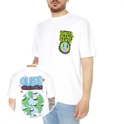 GUESS ORIGINALS-M' Go Earth Day Planet Tee White Pure White