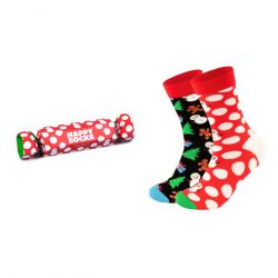 HAPPY SOCKS-2-Pack Big Dot Snowman Gift Set Black - Set da Due Paia di Calzini Multicolore