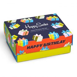 HAPPY SOCKS-2-Pack Happy Birthday Socks Gift Set - Set da Due Paia di Calzini Multicolore-XBIR02-0200