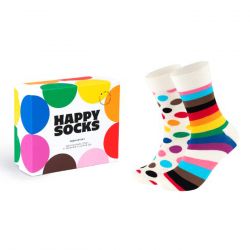 HAPPY SOCKS-2-Pack Pride Gift Set White - Set da Due Paia di Calzini Multicolore
