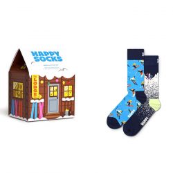 HAPPY SOCKS-2-Pack Skiing Chalet Gift Set Brown - Set da Due Paia di Calzini Multicolore