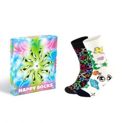 HAPPY SOCKS-2-Pack Spinning Wheel Gift Set White - Set da Due Paia di Calzini Multicolore