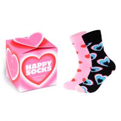 HAPPY SOCKS-2-Pack Valentine's Gift Set Pink - Set da Due Paia di Calzini Multicolore