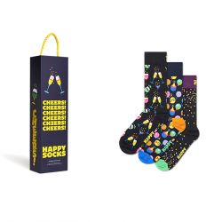 HAPPY SOCKS-3-Pack Celebrations Socks Gift Set Green - Set da Tre Paia di Calzini Multicolore