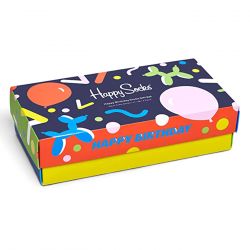 HAPPY SOCKS-3-Pack Happy Birthday Socks Gift Set - Set da Tre Paia di Calzini Multicolore-XBIR08-0150