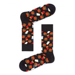 HAPPY SOCKS-Hamburger Sock 9050 - Calzini Neri / Multicolore