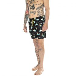 HAPPY SOCKS-Island In The Sun Long Swimshorts 9300 - Costume da Bagno Uomo Nero