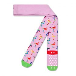 HAPPY SOCKS-Kids Flamingo Tights - Calze Bambini Rosa / Multicolore-KFMN60-5000