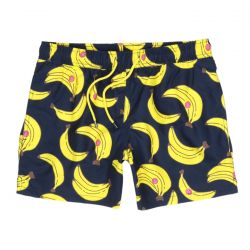 HAPPY SOCKS-M' Banana Swimshorts 6501 - Costume da Bagno Uomo Blu / Multicolore