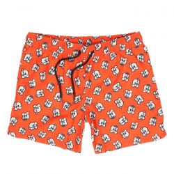 HAPPY SOCKS-M' Doggo Swimshorts 4300 - Costume da Bagno Uomo Arancione / Multicolore
