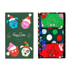 HAPPY SOCKS-Santa Animals Gift Box 3 Pack Socks - Set da 3 Paia di Calzini Multicolore-SXCAT08-7500
