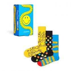 HAPPY SOCKS-Smiley 3 Pack Gift Set Socks - Set da 3 Paia di Calzini Multicolore-XSMY08-6700