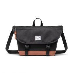 Herschel-Cove Small Messenger Black / Saddle Brown - Borsa a Tracolla Nera