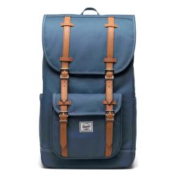 Herschel-Herschel Little America Mid Backpack Blue Mirage / White Stitch - Zaino Blu