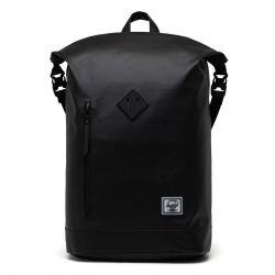 Herschel-Roll Top Black Backpack