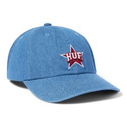 Huf-All Star 6 Panel CV Hat - Cappellino con Visiera Denim Jeans Blu