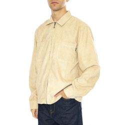 Huf-Cornelius Zip Shirt Oatmeal - Camicia Uomo Beige