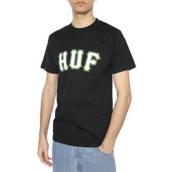 Huf-Giant S/S Tee Black - Maglietta Girocollo Uomo Nera