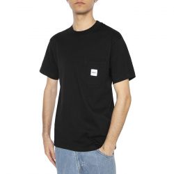 Huf-Huf Set Box Logo S/S Pocket Tee Black - Maglietta Girocollo Uomo Nera