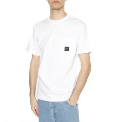 Huf-Huf Set Box Logo S/S Pocket Tee White - Maglietta Girocollo Uomo Bianca