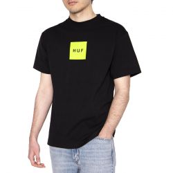 Huf-Huf Set Box S/S Tee Black - Maglietta Girocollo Uomo Nera