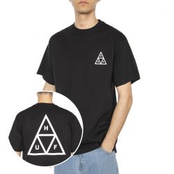 Huf-Huf Set TT S/S Tee Black - Maglietta Girocollo Uomo Nera