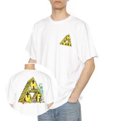 Huf-Saturday Morning - Maglietta Girocollo Uomo Bianca-TS01756-WHITE