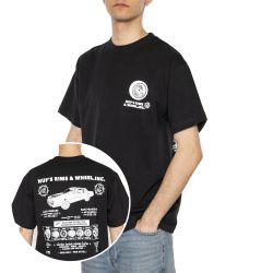 Huf-Rim & Wheel Inc S/S Tee - Maglietta Girocollo Uomo Nera