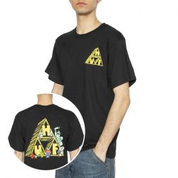 Huf-Saturday Morning TT S/S Tee Black - Maglietta Girocollo Uomo Nera