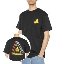 Huf-Tripel Film S/S Tee Black - Maglietta Girocollo Uomo Nera