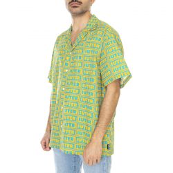 Iuter-Panel S/S Shirt Canary - Camicia Maniche Corte Uomo Verde / Multicolore