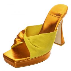 Jeffrey Campbell-W' Hollyweird Yellow Kid Suede and Pu Sandals-JCSR201L-100-YEL
