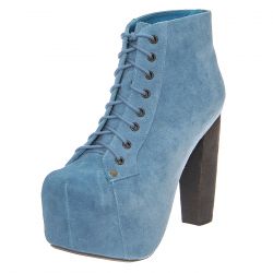 Jeffrey Campbell-Lita Blue Distressed Suede - Stivaletti Donna Blu-LITA-BLUE-DISTRESSED