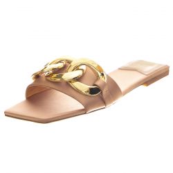 Jeffrey Campbell-W' Park Gold Satin Sandals - Sandali Donna Oro