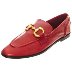 Jeffrey Campbell-W' Velviteen Red Gold Loafer Shoes