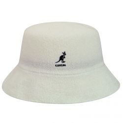 Kangol-Bermuda Bucket Hat - White - Cappello da Pescatore Bianco
