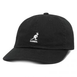 Kangol-Washed Baseball Black Hat