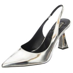 KURT GEIGER-W' London Slingback Leather Silver Sandals-KGS9314863109-63